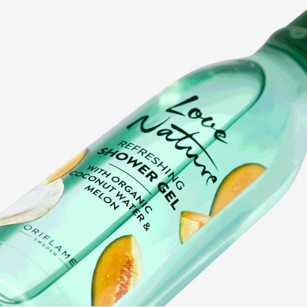 Gel de Duche Refrescante com Água de Coco e Melão Biológicos Love Nature - Image 2
