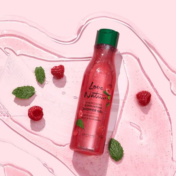 Gel de Duche Esfoliante e Energizante com Menta e Framboesa Biológicas Love Nature - Image 3