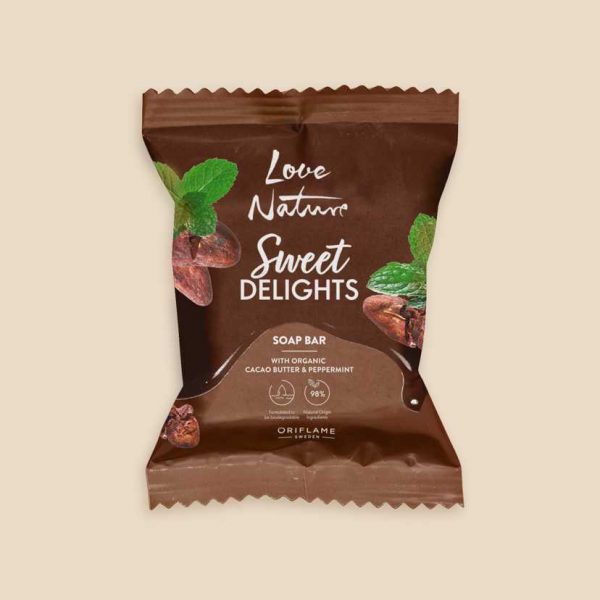 Sabonete com Manteiga de Cacau e Menta Biológicas Sweet Delights Love Nature